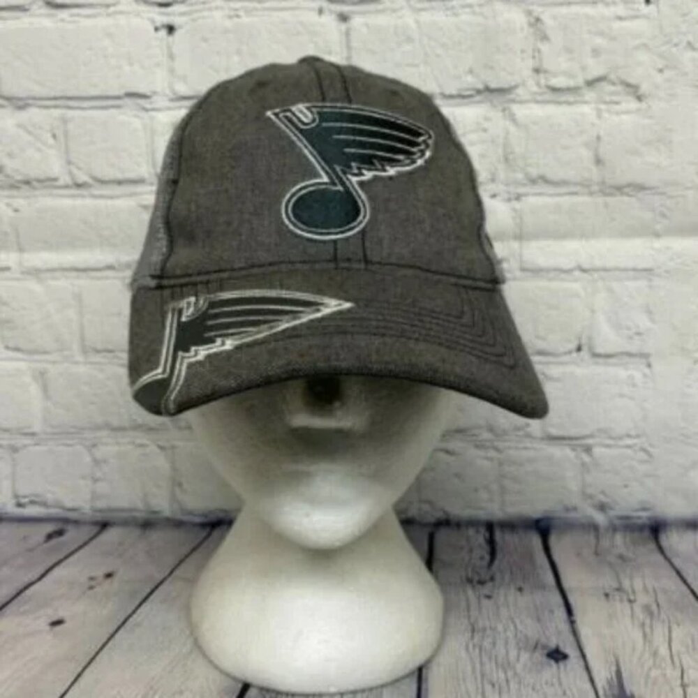 St. Louis Blues Adidas Hat Denim Baseball Cap Mesh Snapback One Size Fit All